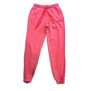 Aerie Women red orange  Fleece Jogger Sweatpants Relaxed  Drawstring Waist XS